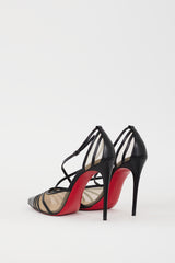 Christian Louboutin Black Leather & Mesh Theodorella Heel