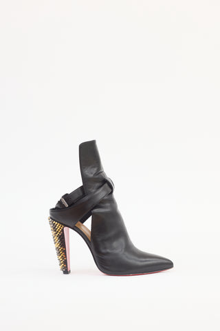 Christian Louboutin Black & Multicolour Leather Pontipik 100 Boot