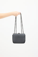 Christian Louboutin Black Leather Studded Sweet Charity Bag