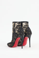 Christian Louboutin Black Mesh Lace Gipsy Boot