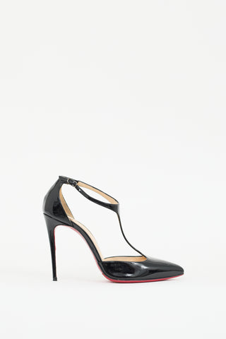 Christian Louboutin Black Patent Leather J String D'orsay Pump