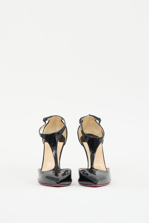 Christian Louboutin Black Patent Leather J String D'orsay Pump