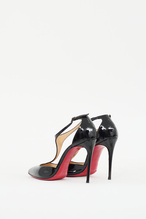 Christian Louboutin Black Patent Leather J String D'orsay Pump