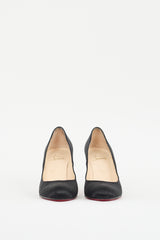 Christian Louboutin Black Satin Simple 85 Pump