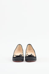 Christian Louboutin Black Satin Neo Mars 45 Bow Pump