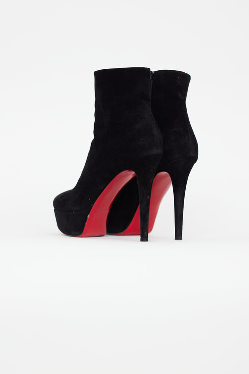 Christian Louboutin Black Suede Bianca Ankle Boot