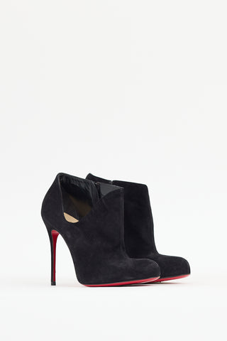 Christian Louboutin Black Suede Lisse Boot