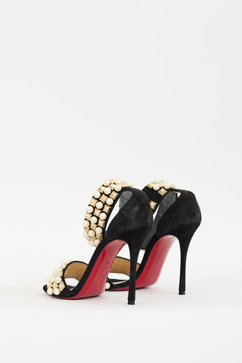 Christian Louboutin Black Suede Tudor Bal Heel