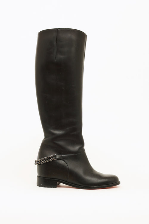 Leather Chain Cate Riding Boot
