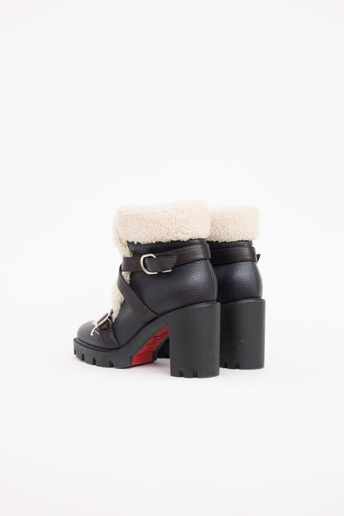 Christian Louboutin Sherpa Trim Moto Boot