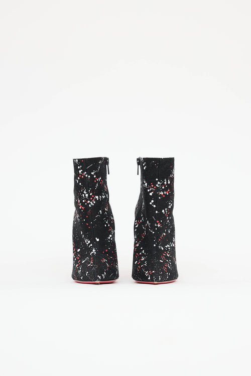 Christian Louboutin Canvas Printed Ankle Boot