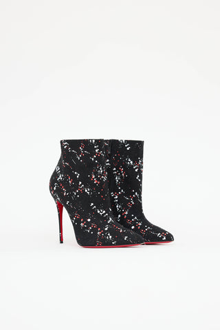 Christian Louboutin Canvas Printed Ankle Boot