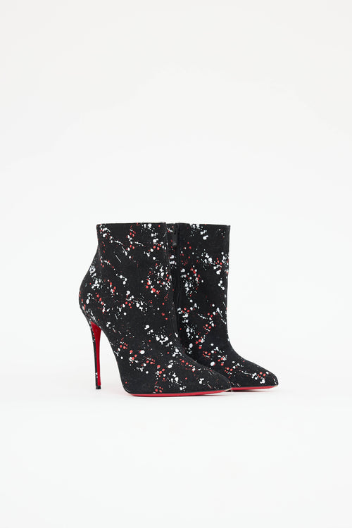 Christian Louboutin Canvas Printed Ankle Boot