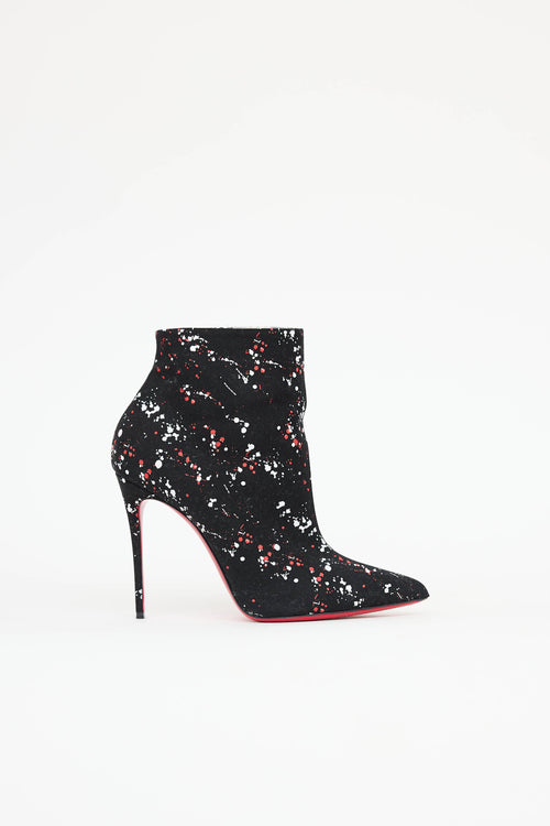 Christian Louboutin Canvas Printed Ankle Boot