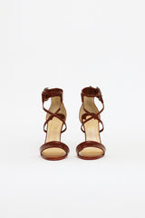 Christian Louboutin Brown Embossed Choca 100 Heel