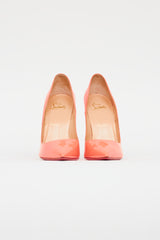 Christian Louboutin Coral Patent Leather Pointed Toe Pump