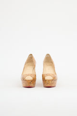 Christian Louboutin Cork Lucido Une Plume Wedge
