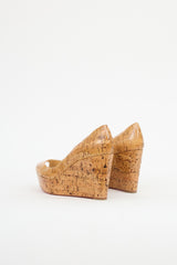 Christian Louboutin Cork Lucido Une Plume Wedge
