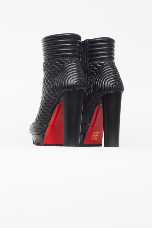 Christian Louboutin Black Crampon 140 Quilted Boot