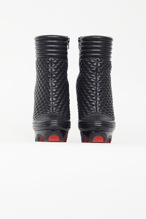 Christian Louboutin Black Crampon 140 Quilted Boot