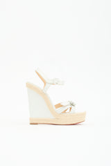 Christian Louboutin Leather Espadrille Wedge Sandal