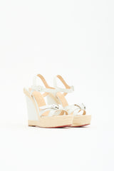 Christian Louboutin Leather Espadrille Wedge Sandal