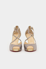 Christian Louboutin Glitter Peep Toe  Pump