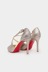 Christian Louboutin Glitter Peep Toe  Pump