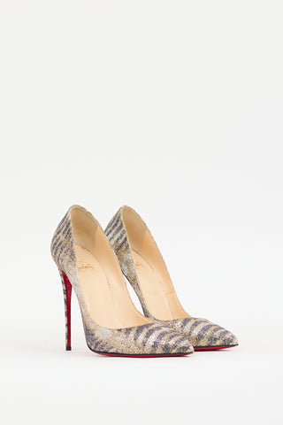 Christian Louboutin Gold & Black Glitter So Kate Pump