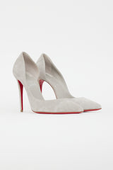 Christian Louboutin Grey Suede Pointed Toe Pump