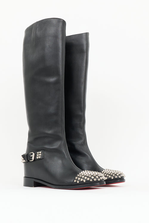 Christian Louboutin Leather Studded Egoutina Boot