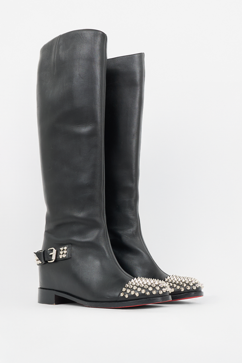 Christian Louboutin Leather Studded Egoutina Boot