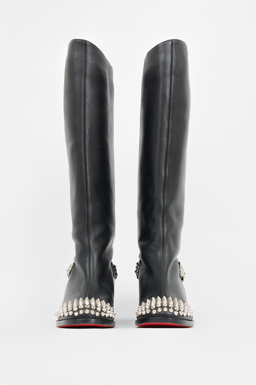 Christian Louboutin Leather Studded Egoutina Boot
