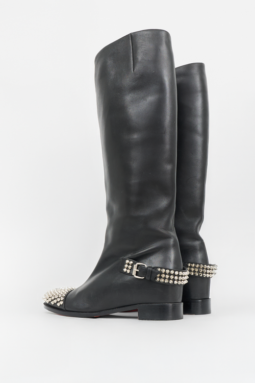 Christian Louboutin Leather Studded Egoutina Boot