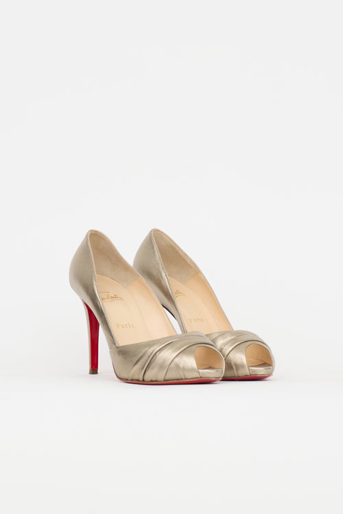 Christian Louboutin Metallic Leather Heel