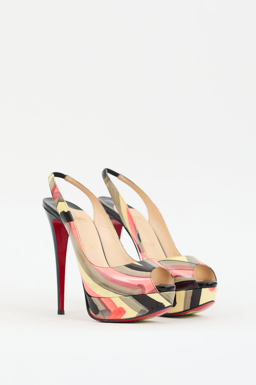 Christian Louboutin Multi Patent Printed Lady Slingback Pump