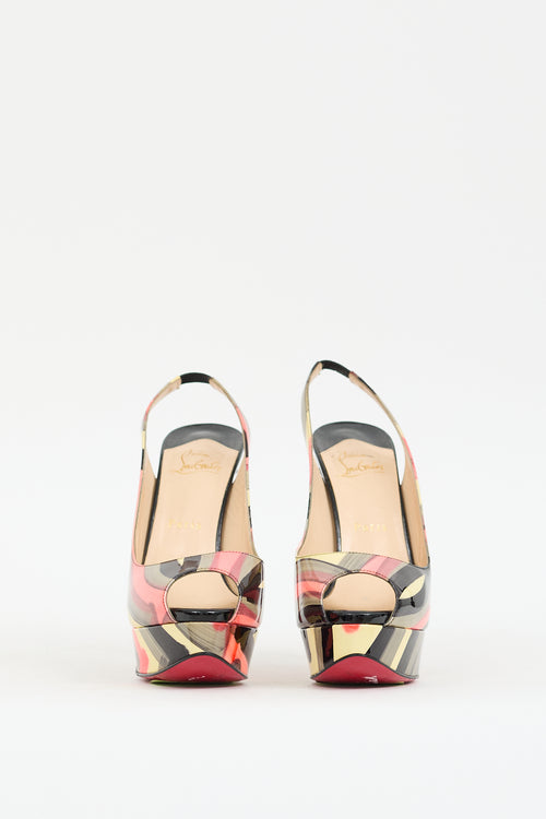 Christian Louboutin Multi Patent Printed Lady Slingback Pump