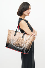 Christian Louboutin Pink & Black Cabata Patent Stud Logo Tote