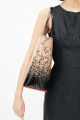 Christian Louboutin Pink & Black Cabata Patent Stud Logo Tote
