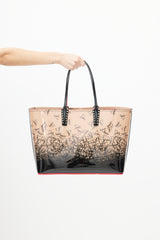 Christian Louboutin Pink & Black Cabata Patent Stud Logo Tote