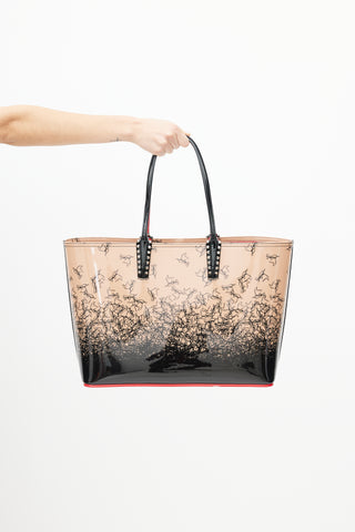 Christian Louboutin Pink & Black Cabata Patent Stud Logo Tote