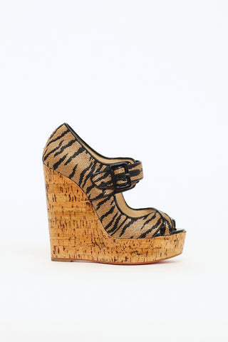 Raffia Cork Wedge Sandals