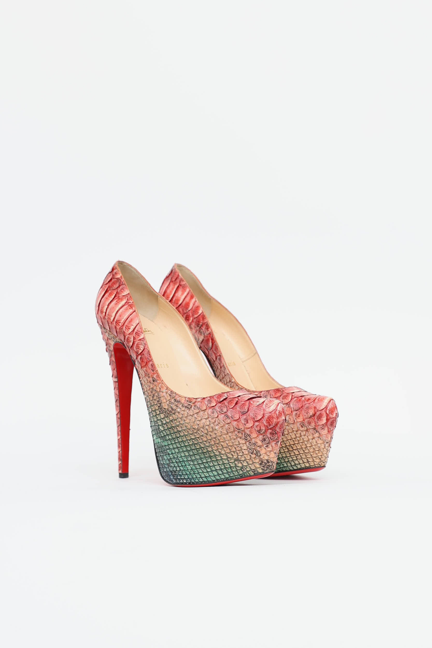 Louboutin Python Leather Christian Louboutin // Python Daffodil Pump – VSP Consignment