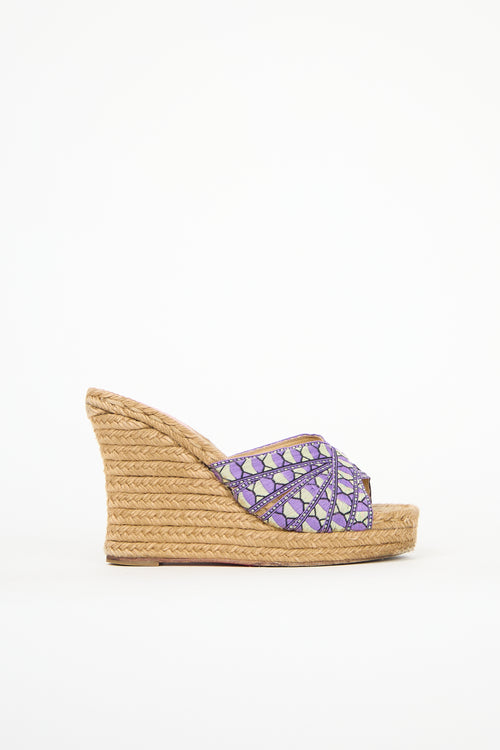 Christian Louboutin Cataribbon Espadrille Wedge Sandal