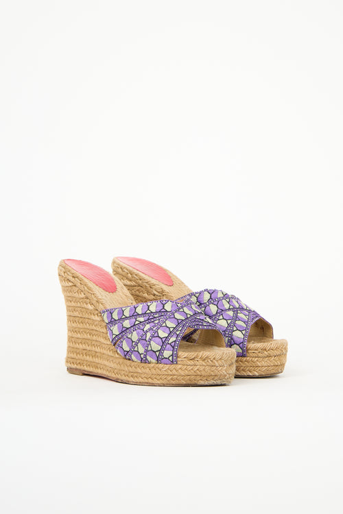 Christian Louboutin Cataribbon Espadrille Wedge Sandal