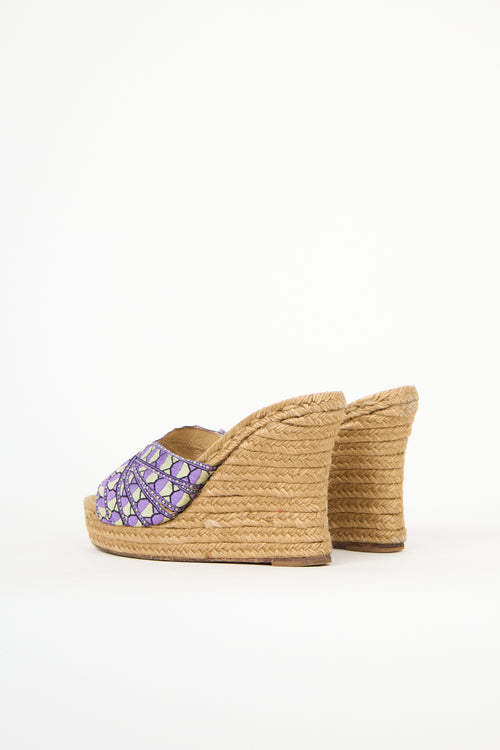 Christian Louboutin Cataribbon Espadrille Wedge Sandal