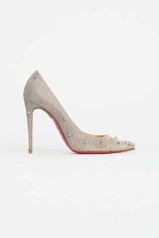 Christian Louboutin Silver & Gold Sparkly Studded Pump