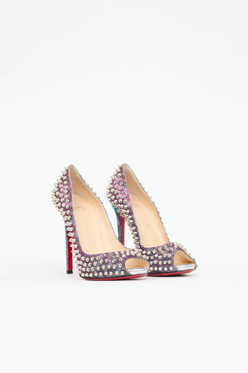 Christian Louboutin Lame Flo Spike Pump