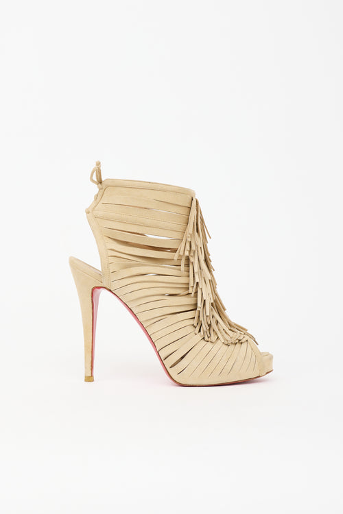 Christian Louboutin Suede Deva Fringe Sandal