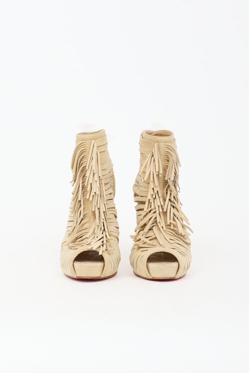 Christian Louboutin Suede Deva Fringe Sandal